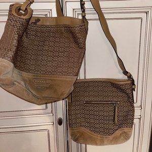 Beige Coach Tote Bags (Set of 2)